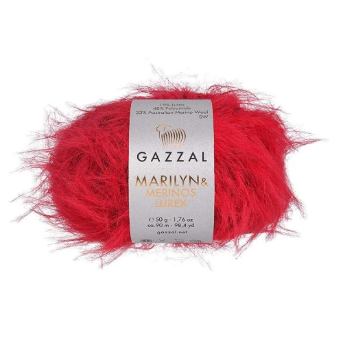 Włóczka Gazzal Marilyn & Merinos LUREX 8265L czerwony
