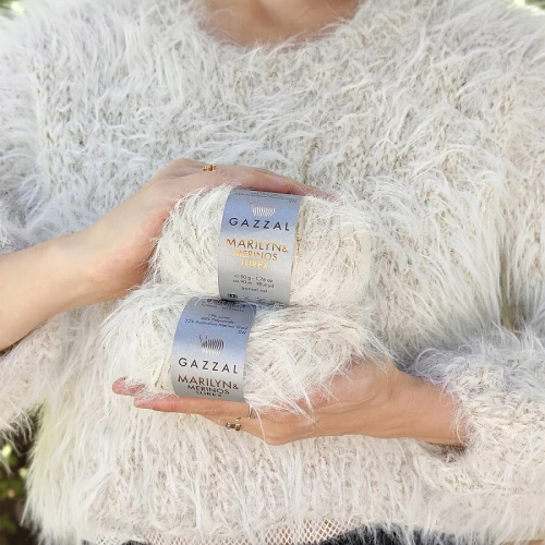 sweter z włózcki Marilyn & merinos lurex ecru
