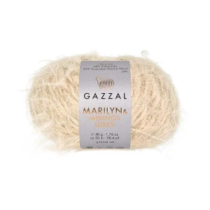 Włóczka Gazzal Marilyn & Merinos LUREX 8271L beż ze złotem
