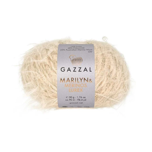 Włóczka Gazzal Marilyn & Merinos LUREX 8271L beż ze złotem