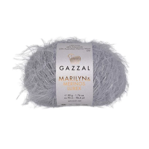 Włóczka Gazzal Marilyn & Merinos LUREX 8276L szary