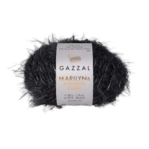 Włóczka Gazzal Marilyn & Merinos LUREX 82081L czarny ze srebrem