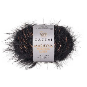 Włóczka Gazzal Marilyn & Merinos LUREX 82081L2 czarny ze złotem