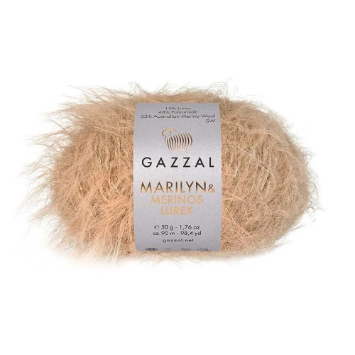 Włóczka Gazzal Marilyn & Merinos LUREX 8283L karmelowy