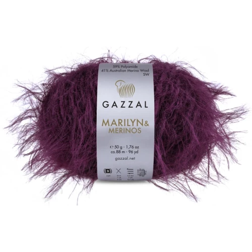 Włóczka Gazzal Marilyn & Merinos 8268 ciemne winogrona