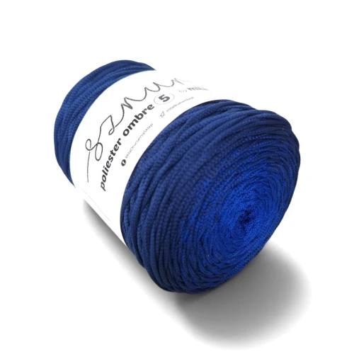 Sznurek poliestrowy płaski OMBRE 5 mm, 250m POM118 chaber/royal blue