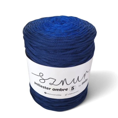 Sznurek poliestrowy płaski OMBRE 5 mm, 250m POM118 chaber/royal blue