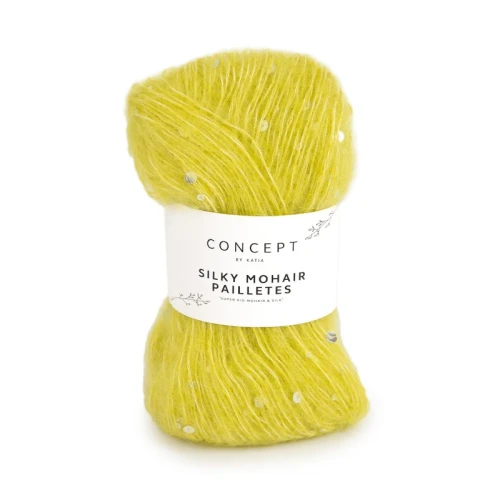 Włóczka Katia Concept Silky Mohair Pailletes 202 żółty