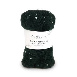 Włóczka Katia Concept Silky Mohair Pailletes 204 butelowa zieleń