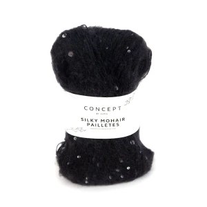 Włóczka Katia Concept Silky Mohair Pailletes 209 czarny