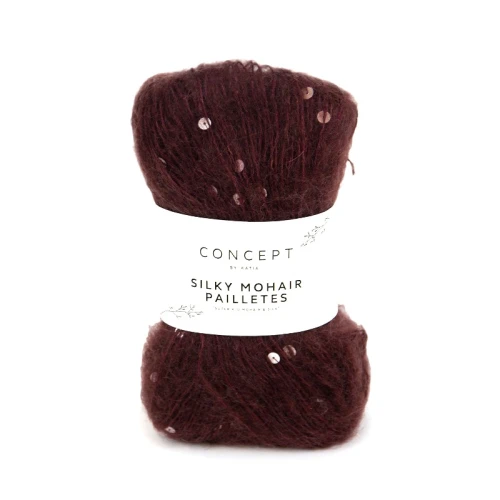 Włóczka Katia Concept Silky Mohair Pailletes 210 wino