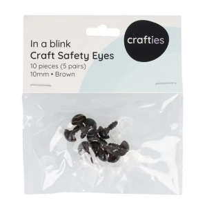 Zestaw oczu bezpiecznych Crafties, 10 mm, 5 par, kolor brązowy