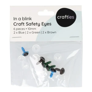 Zestaw oczu bezpiecznych Crafties, 10 mm, 3 pary, mix kolorów