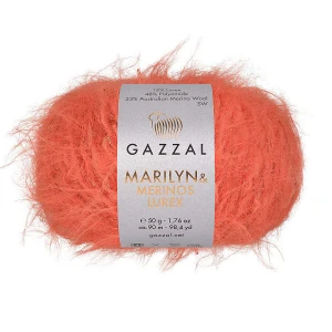 Włóczka Gazzal Marilyn & Merinos LUREX 8264L elektryczna pomarańcza