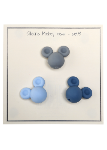 Silikonowe koraliki Mickey, 19035 mix niebieskie, szary