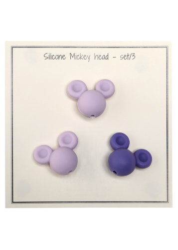 Silikonowe koraliki Mickey, 19036 mix fiolet